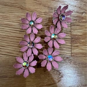 J. Crew Muave Flower Drop Earrings